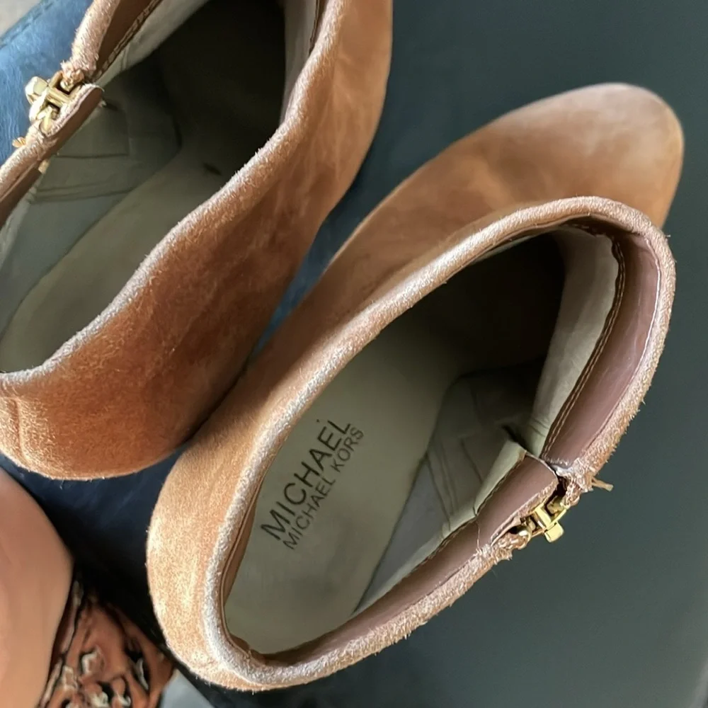 Michael Kors Haven Suede Bootie Chestnut Women Sz 9 M 2745*